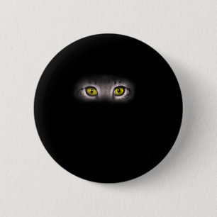 Realistisches Cat Eyes Kitty Feline Grafik Schwarz Button