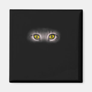 Realistisches Cat Eyes Kitty Feline Grafik Schwarz Magnet