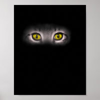 Realistisches Cat Eyes Kitty Feline Grafik Schwarz