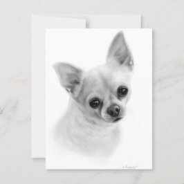 Realistisches Chihuahua-Portrait - Ölgemälde Postkarte
