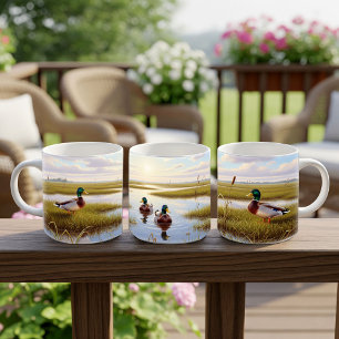 Realistisches Design der Mallard Digital Painting  Kaffeetasse