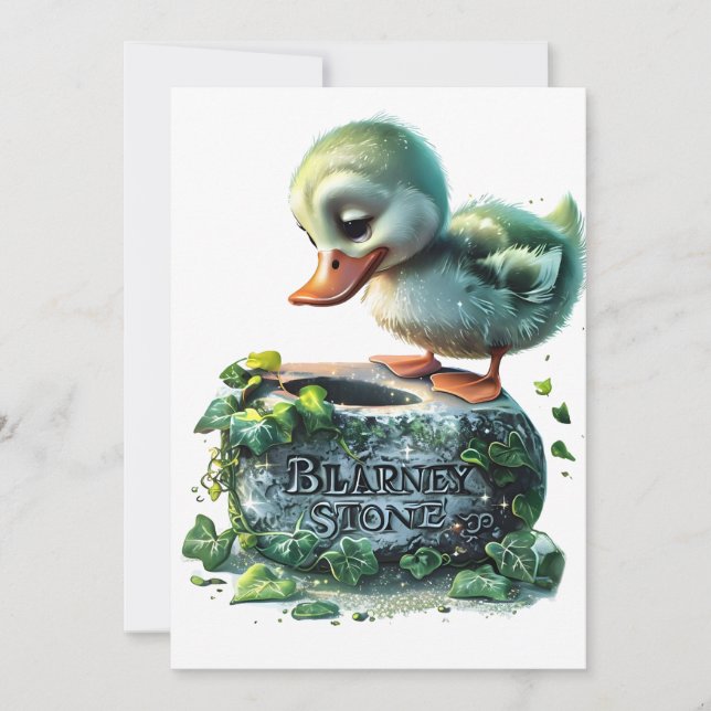 Realistisches Duckling küsst den Blarney Stone Einladung (Vorderseite)