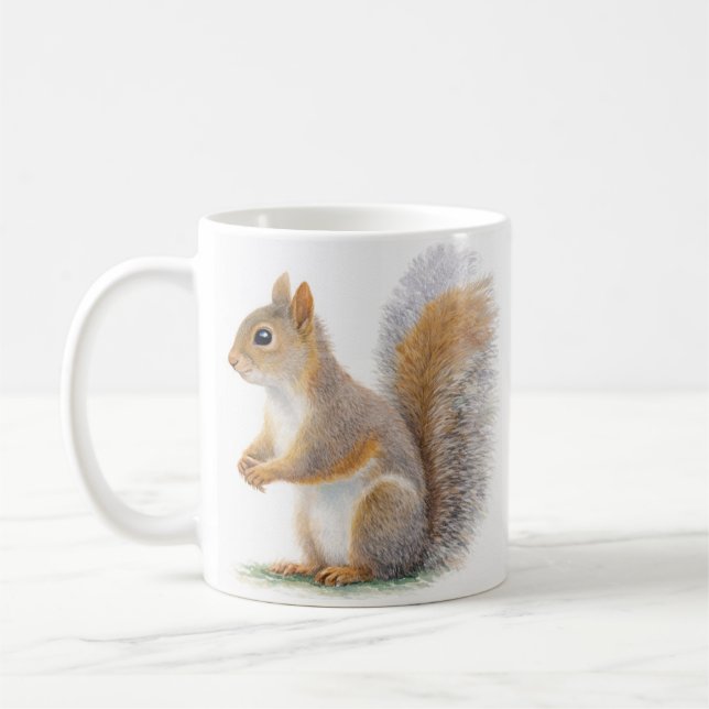 Realistisches Eichhörnchen-Porträt Kaffeetasse (Links)
