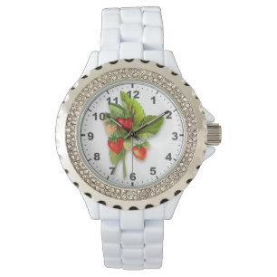 Realistisches Erdbeerzeichnen Armbanduhr