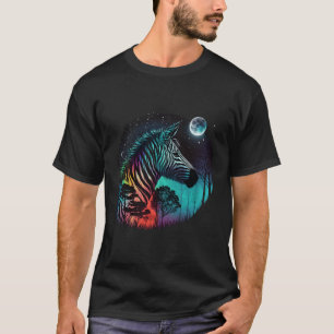 Realistisches farbenes Zebra in Wildnis auf m T-Shirt