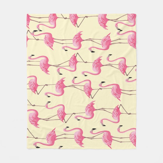 Realistisches Flamingo-Bird-Muster Fleecedecke (Vorderseite)