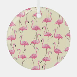 Realistisches Flamingo-Bird-Muster Ornament Aus Glas