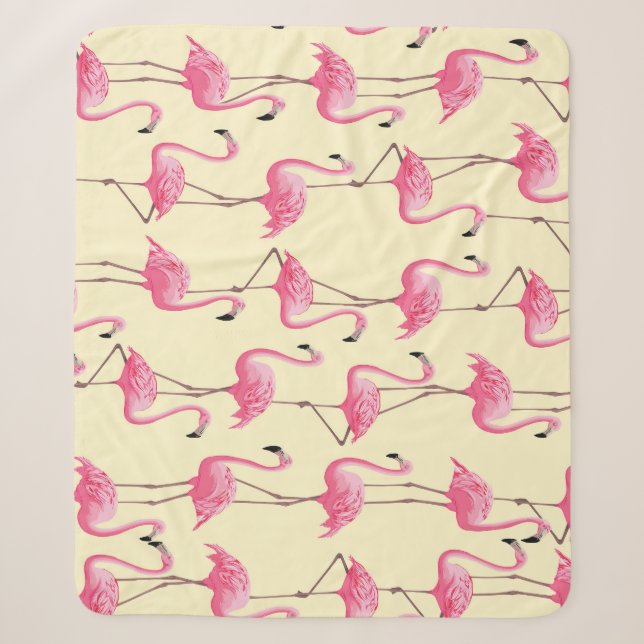 Realistisches Flamingo-Bird-Muster Sherpadecke (Vorderseite)