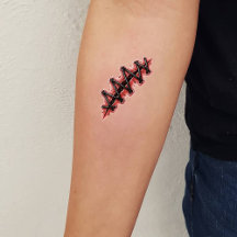 Realistisches genähtes Wunden Temporäres Tattoo
