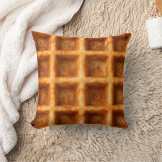 Realistisches geröstetes quadratisches Waffel-Lebe Kissen