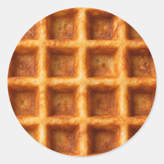 Realistisches getoastetes quadratisches Waffel-Des Runder Aufkleber