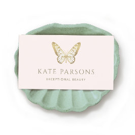 Realistisches Goldbarmefelrosa Visitenkarte