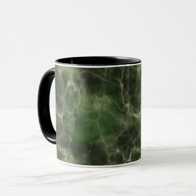 Realistisches grünes Marmordesign Tasse (Vorderseite Links)