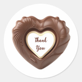 Realistisches Herz in Milchschokolade Runder Aufkleber