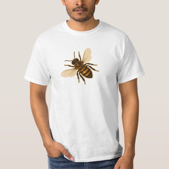 Realistisches Honigbienendesign T-Shirt (Vorderseite)