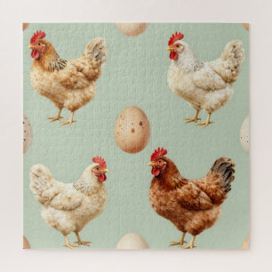 Realistisches Hühner-Farmfrischeier-Muster Puzzle