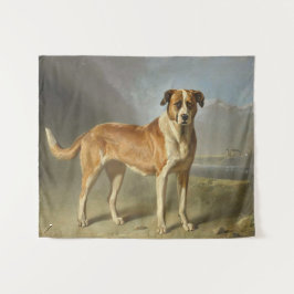 Realistisches Hundeporträt Kunst Wandteppich