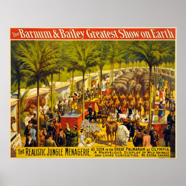 Realistisches Jungle Menagerie Circus Poster (Vorne)