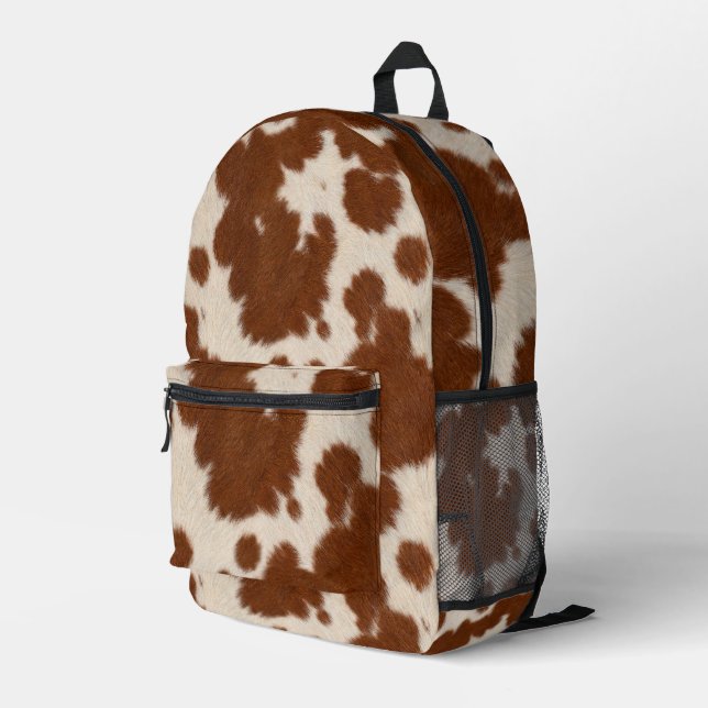 Realistisches Kalbsledermuster Bedruckter Rucksack (Rückseitige Ecke Rechts)