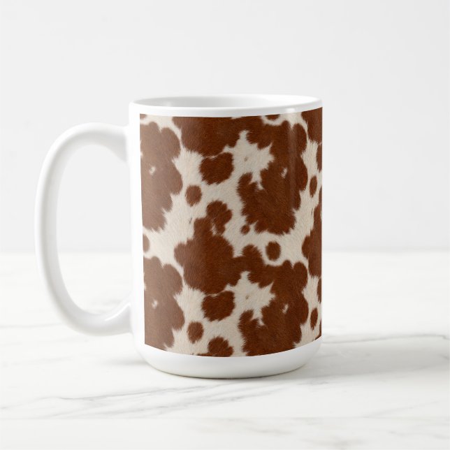 Realistisches Kalbsledermuster Kaffeetasse (Links)
