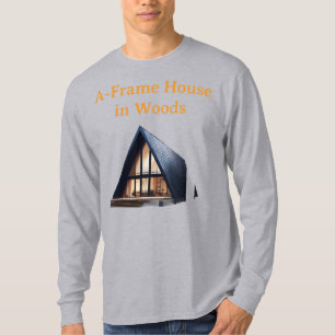 Realistisches kleines A-Rahmen-Haus im Wald – Mode T-Shirt