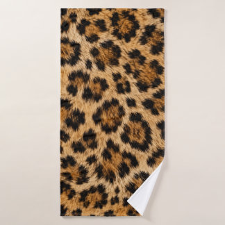 Realistisches Leopardenfell-Tierdruck-Handtuch-Set Badehandtuch