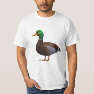 Realistisches Mallard Duck Image auf transparentem T-Shirt