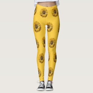 Realistisches minimales Sonnenblumenmuster Leggings