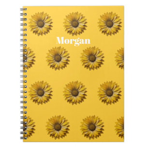 Realistisches minimalistisches Sonnenblumenmuster Notizblock