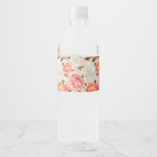 Realistisches Muster für die Frühlingsmuster-Blume Wasserflaschenetikett