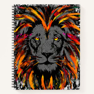 Realistisches Orange Lion Notebook - Wildlife Big Notizbuch