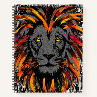 Realistisches Orange Lion Notebook - Wildlife Big Notizbuch