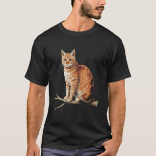 Realistisches Orange-Tabby-Katze-Kunst-Design T-Shirt
