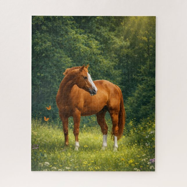 Realistisches Pferde-Natur-Puzzle Puzzle (Vertikal)