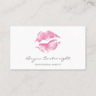 Realistisches Rosa Kiss Drucklips Makeup Visitenkarte