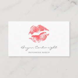 Realistisches Rot-Kiss-Drucksystem Makeup Visitenkarte