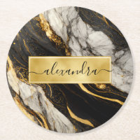Realistisches Schwarz-weißes Goldmarmor Elegante M