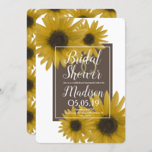 Realistisches Sonnenblumenring-Brautparty Einladung