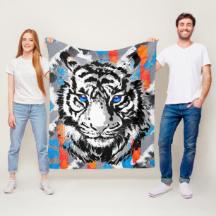 Realistisches Tiger Fleece Blanket - Cooler Tigerl