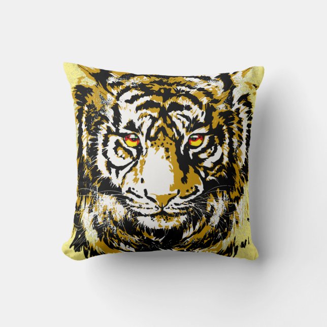 Realistisches Tiger-Kissen - Löwenkopfkissen Kissen (Vorderseite)