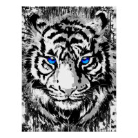 Realistisches Tiger Poster Glossy - White Tiger He