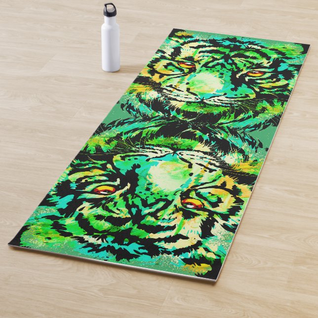 Realistisches Tiger Yoga Mat Green - Wildlife Big  Yogamatte (Beispiel)