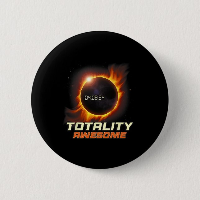 Realistisches Total Solar Eclipse 2024 Totality Aw Button (Vorderseite)