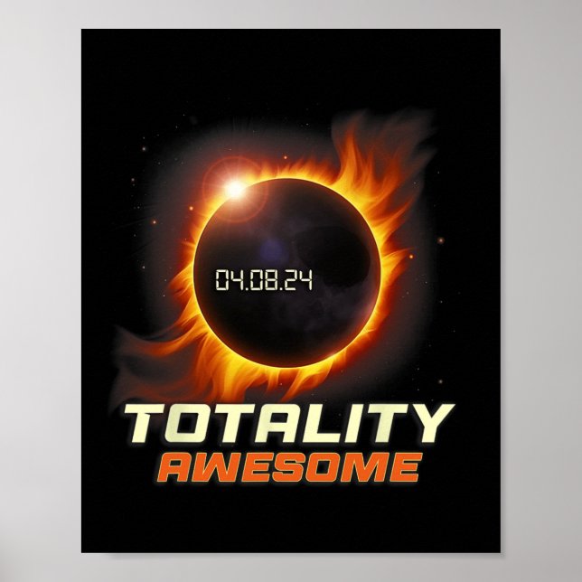 Realistisches Total Solar Eclipse 2024 Totality Aw Poster (Vorne)