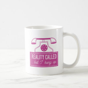 Realität rief an kaffeetasse