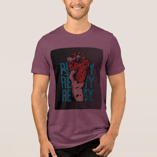 Realität trifft anders Minimal Hand Konzept Design Tri-Blend Shirt (Vorderseite)