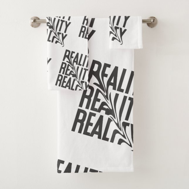 Realitätscheck-Typografie Modern Minimalistisch Badhandtuch Set (Insitu)