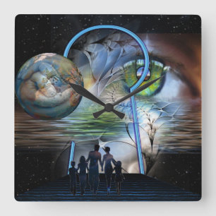 Reality Shifters Quadratische Wanduhr