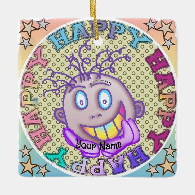 Really Happy Face Keramikornament (Vorderseite)