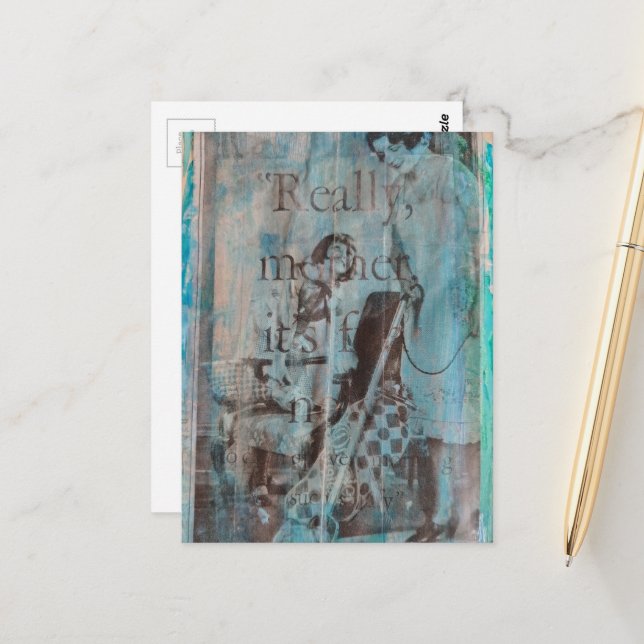 Really Mother a Vacuum Cleaning Collage Postkarte (Vorderseite/Rückseite Beispiel)